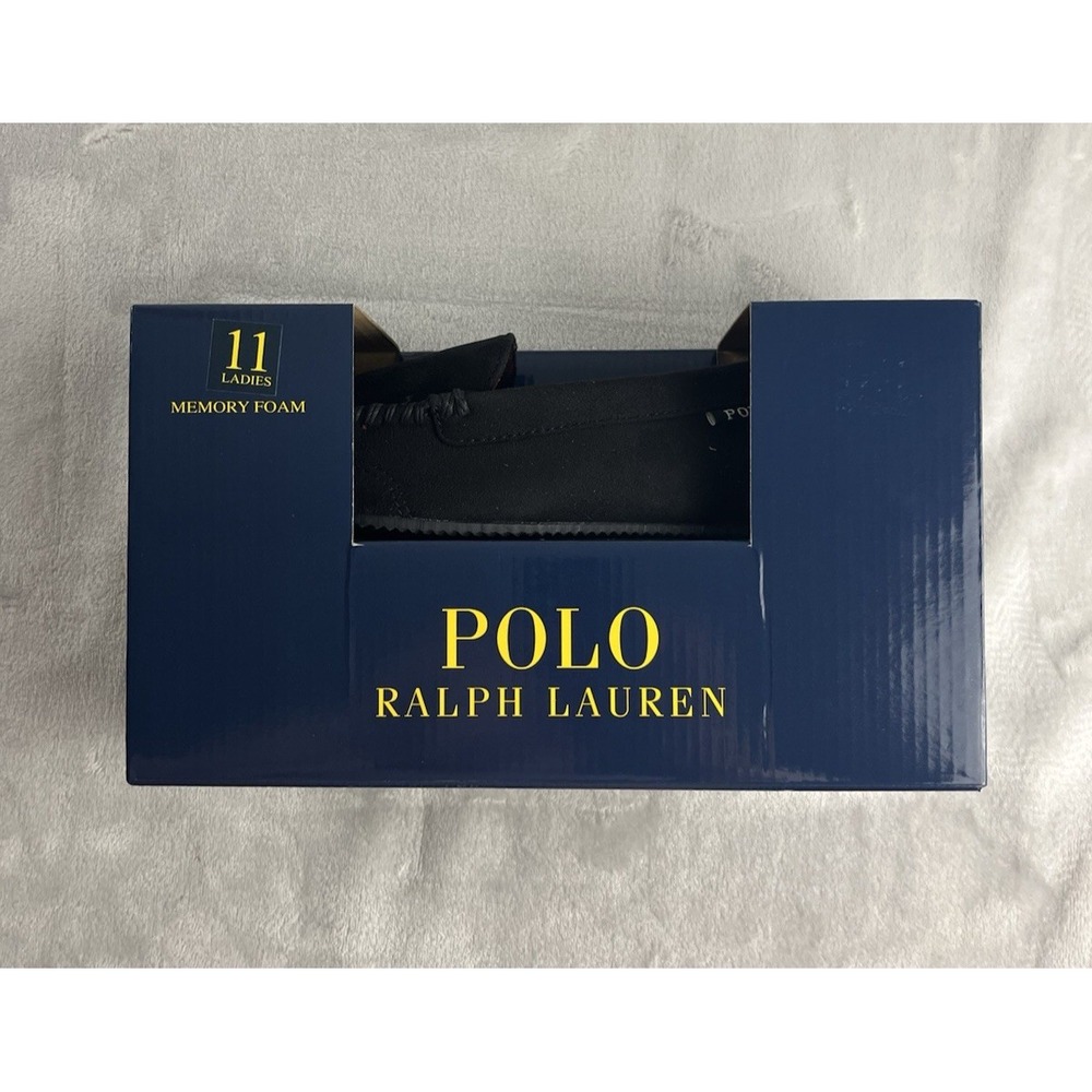 Polo Ralph Lauren Slipper Women 11 Black Dezi V Moccasin Memory Foam Pony Logo - Picture 8 of 8
